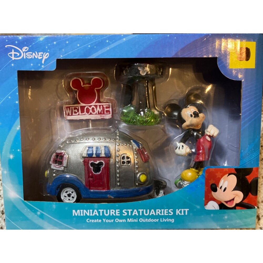 Disney's Mickey Mouse Fairy Garden Camping Set Collectible Miniatures Decor